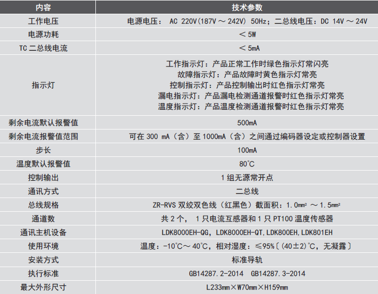 LDT9104EH組合式<a href=http://m.cq196.cn/dianqihuozai/ target=_blank class=infotextkey>電氣火災(zāi)監(jiān)控</a>探測器參數(shù)